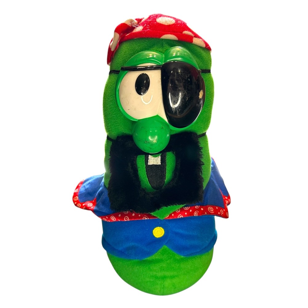 VTG Veggie Tales Pirate Larry the Cucumber Plush 10 Inch Fisher Price VBS Decor